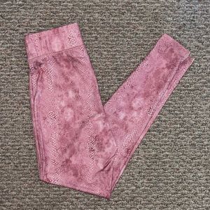 Pink Snake Print Leggings